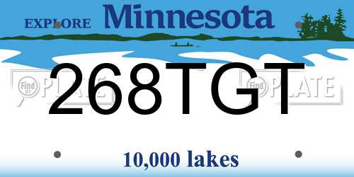 268TGT Minnesota License Plate