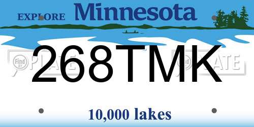 268TMK Minnesota License Plate