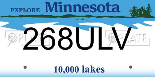 268ULV Minnesota License Plate
