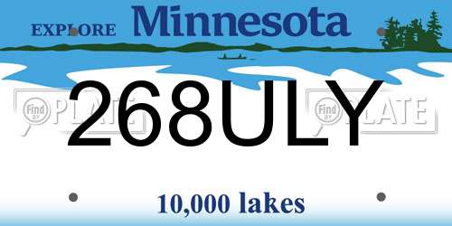 268ULY Minnesota License Plate