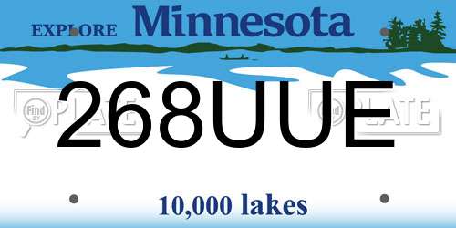 268UUE Minnesota License Plate