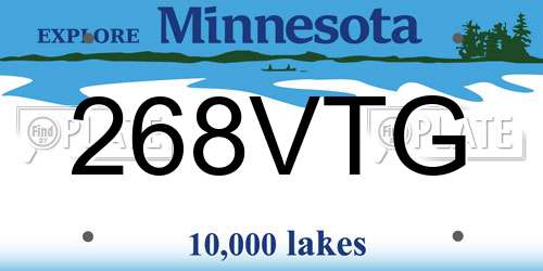 268VTG Minnesota License Plate