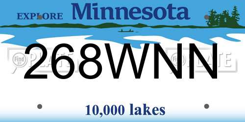 268WNN Minnesota License Plate