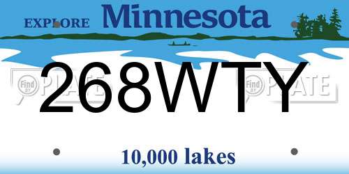 268WTY Minnesota License Plate