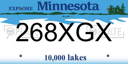 268XGX Minnesota License Plate