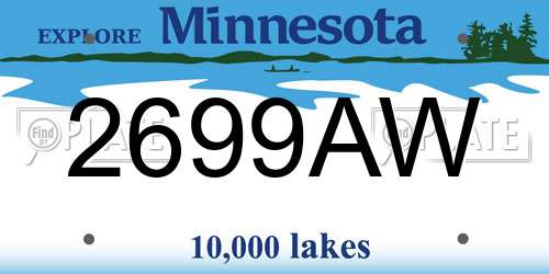 2699AW Minnesota License Plate
