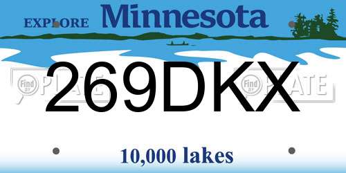 269DKX Minnesota License Plate