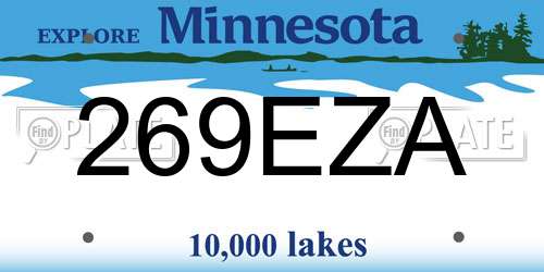 269EZA Minnesota License Plate