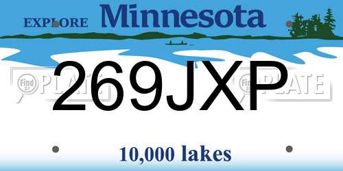 269JXP Minnesota License Plate
