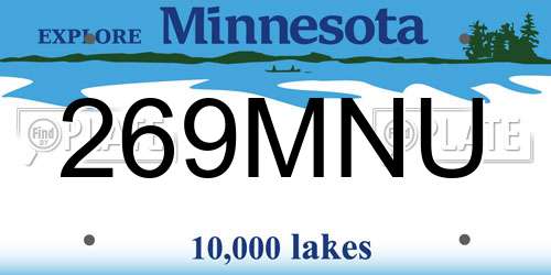 269MNU Minnesota License Plate