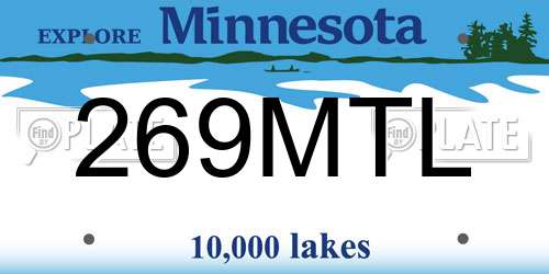 269MTL Minnesota License Plate