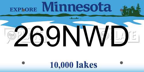 269NWD Minnesota License Plate