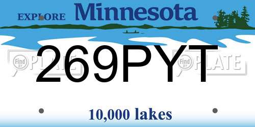 269PYT Minnesota License Plate