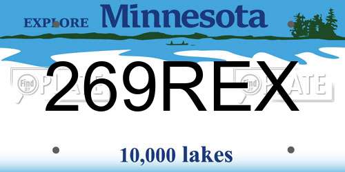 269REX Minnesota License Plate