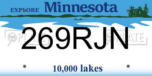 269RJN Minnesota License Plate