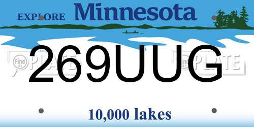 269UUG Minnesota License Plate