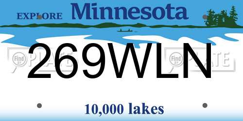 269WLN Minnesota License Plate
