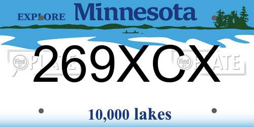 269XCX Minnesota License Plate