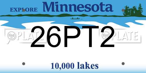 26PT2 Minnesota License Plate