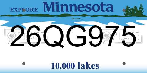 26QG975 Minnesota License Plate
