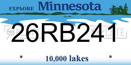 26RB241 Minnesota License Plate