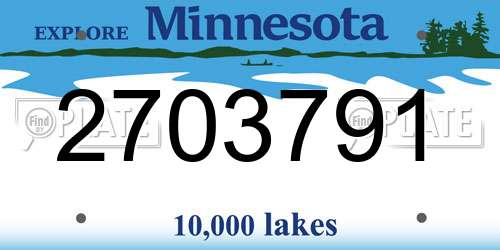 2703791 Minnesota License Plate