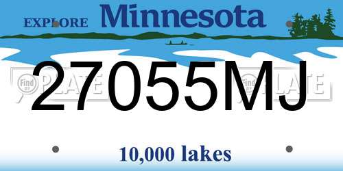 27055MJ Minnesota License Plate