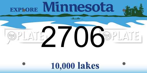 2706 Minnesota License Plate