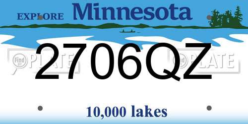 2706QZ Minnesota License Plate