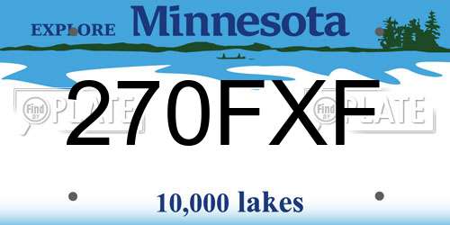 270FXF Minnesota License Plate