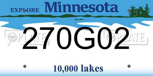 270G02 Minnesota License Plate