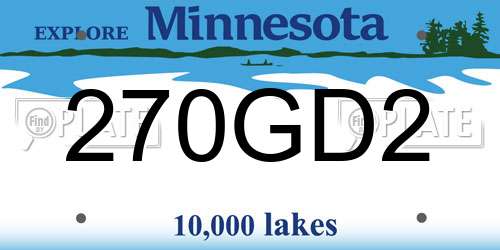 270GD2 Minnesota License Plate