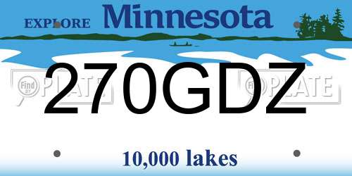 270GDZ Minnesota License Plate