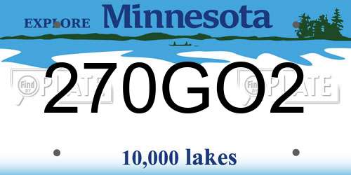 270GO2 Minnesota License Plate