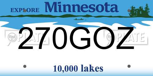 270GOZ Minnesota License Plate