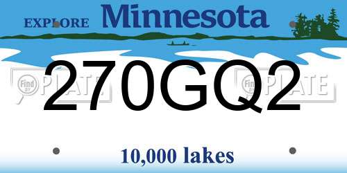 270GQ2 Minnesota License Plate