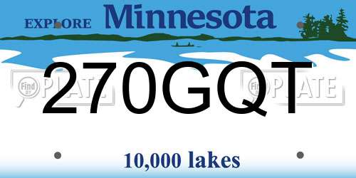 270GQT Minnesota License Plate