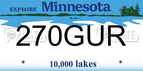 270GUR Minnesota License Plate