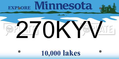 270KYV Minnesota License Plate