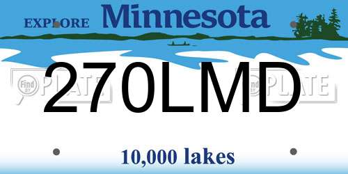 270LMD Minnesota License Plate