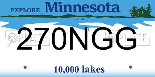 270NGG Minnesota License Plate