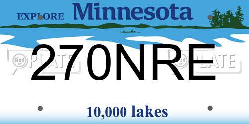 270NRE Minnesota License Plate