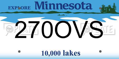 270OVS Minnesota License Plate