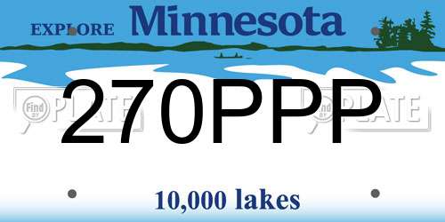 270PPP Minnesota License Plate
