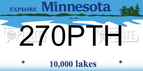 270PTH Minnesota License Plate