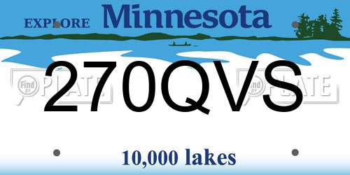 270QVS Minnesota License Plate