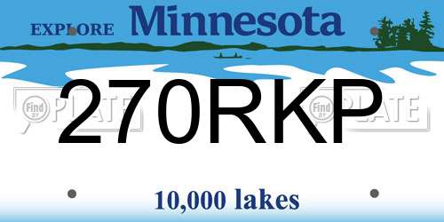 270RKP Minnesota License Plate