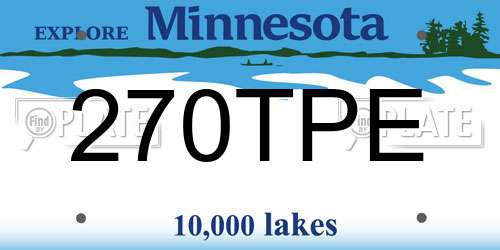 270TPE Minnesota License Plate