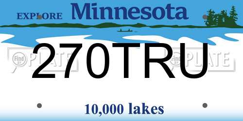 270TRU Minnesota License Plate