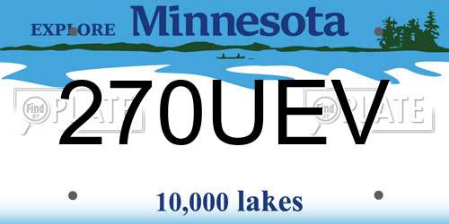270UEV Minnesota License Plate